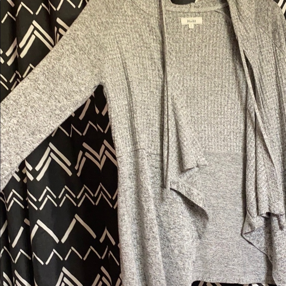 Medium gray hooded cardigan